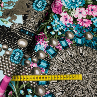 Stoff Jersey ITY rosa Blumen Strickware 0,5m