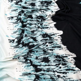 Stoff Jersey ITY schwarz glatt Muster Strickware 0,5m