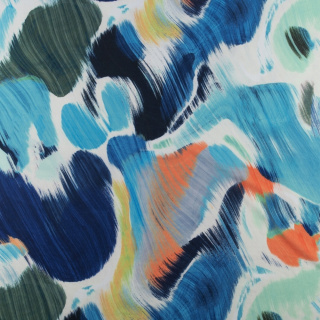 Stoff Jersey ITY blau glatt Muster Strickware 0,5m