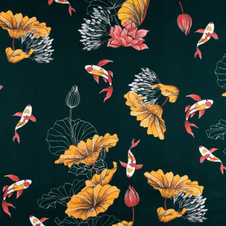 Stoff Jersey ITY Kimo glatt Blumen Strickware 0,5m