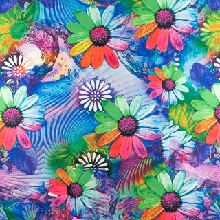 Stoff Jersey ITY Kimo Blumenmuster Strickware 0,5m