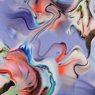 Stoff Jersey ITY Kimo lila Muster Strickware 0,5m