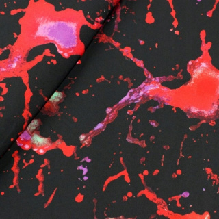 Stoff Jersey ITY schwarz Flecken Strickware 0,5m