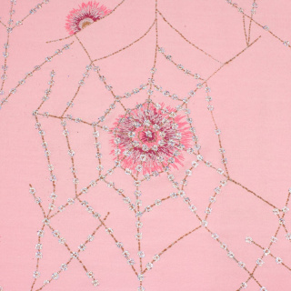 Stoff Jersey ITY rosa Spinnennetz Glitzer Strickware 0,5m