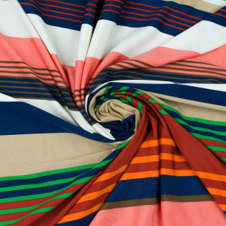 Stoff Jersey ITY bunt gestreift Muster Strickware 0,5m