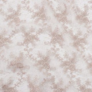 Stoff Spitze beige weich Blumen 0,5m