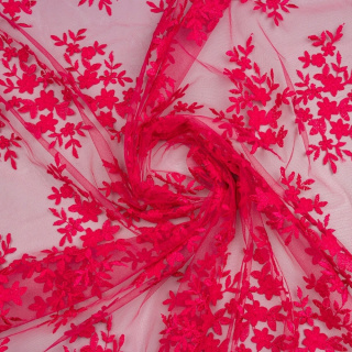 Stoff Spitze rosa leicht weich Muster 0,5m