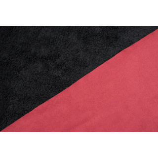 Rotes, gefüttertes Wildlederstoff ohne Muster 0,5m