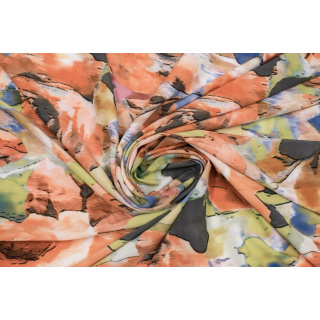 Stoff Silki atmungsaktiv buntes Blumenmuster 0,5m