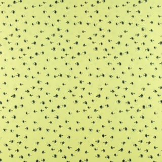 Stoff Silki hellgelb Palmenmuster 0,5m