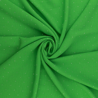 Stoff American Krepp grün mit Steinchen 0,5m