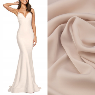 Stoff für Abendkleider hellbeige glatt 0,5m