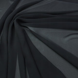 Stoff Chiffon schwarz glatt ohne Muster 0,5m