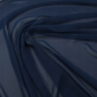Stoff Chiffon Marineblau glatt ohne Muster 0,5m