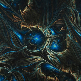 Stoff Chiffon Marineblau glatt galaktisches Muster 0,5m