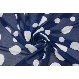 Chiffonstoff Marineblau glatt Punkte Muster 0,5m