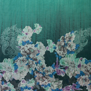 Chiffonstoff Bordüre beidseitig glatt Blumenmuster 0,5m