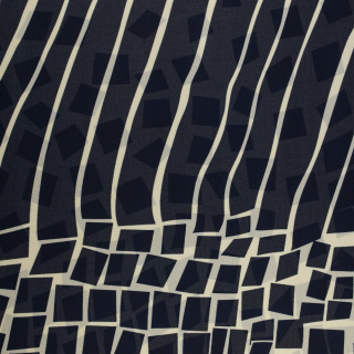 Chiffonstoff Marineblau glatt abstraktes Muster 0,5m