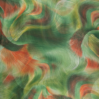 Stoff Chiffon grün glatt abstraktes Muster 0,5m
