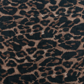 Stoff Chiffon braun glatt Leopard 0,5m