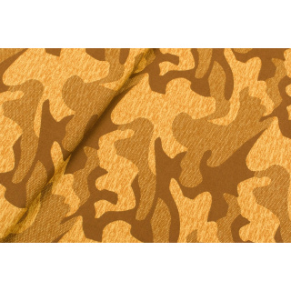 Viskosestoff senfgelb weich Camouflage Muster 0,5m