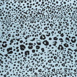 Stoff Viskose hellblau Leopard 100% Viskose 0,5m