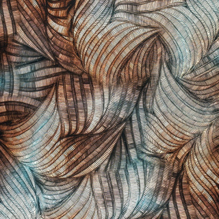 Brauner Viskosestoff Blätter Muster 100% Viskose 0,5m