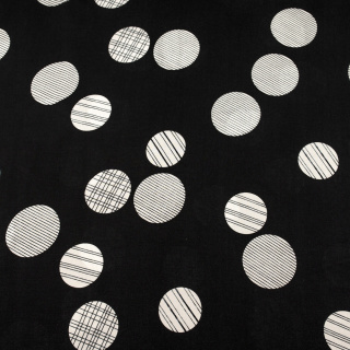 Viskosestoff schwarz mit Punkten Muster 100% Viskose 0,5m
