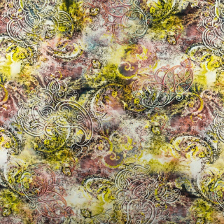 Lustiger Viskose-Stoff grün Paisley-Muster 100% Viskose 0,5m