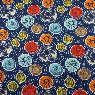 Stoff Viskose Marineblau Muschel 100% Viskose 0,5m