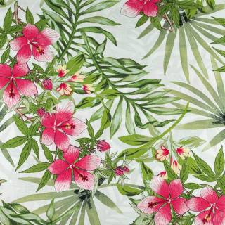 Stoff Viskose ecru Blumenmuster 100% Viskose 0,5m