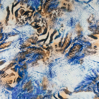 Stoff aus Viskose blau-beige 100% Viskose 0,5m