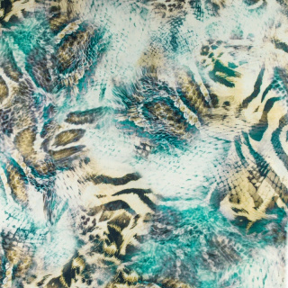 Stoff aus Viskose grün-beige 100% Viskose 0,5m