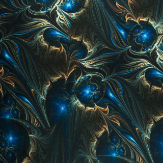 Stoff Viskose Twill glatt galaktisches Muster 0,5m