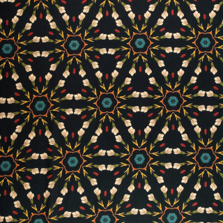 Stoff Viskose Twill schwarz glatt Blumenmuster 0,5m