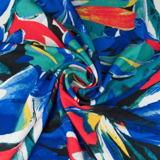 Stoff Viskose Twill blau glatt Muster 0,5m