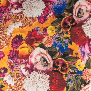 Stoff Viskose Twill glatt buntes Blumenmuster 0,5m