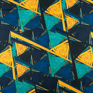 Stoff Viskose Twill Marineblau glatt Dreiecke 0,5m