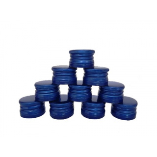 Abdeckung Aluminium-Schraubverschluss 28/18 mm 50 Stück blau