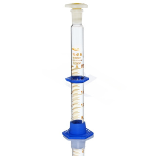 Messzylinder aus Glas mit Kork PP und PP-Sockel, 25 ml, Klasse A, braune Skala, geschliffene Verbindung 14/23, mit Zertifikat – GLASSCO