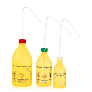 Düse mit Aceton-Druck, 1000 ml, gelb, schmaler Hals – PE-LD, ADR