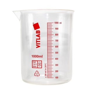 Kadička PMP 600 ml s červenou stupnicou VITLAB