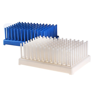 Reagenzglasständer Typ Igel, blau, Durchmesser 10–13 mm – PP, autoclavierbar
