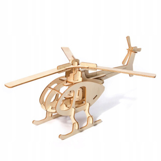 3D-Modell eines Hubschraubers aus Holz