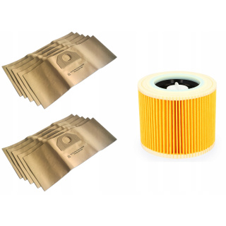 Kärcher Papiertütenfilter für Staubsauger WD3 200 MV3 10 Stk. + 1 Filter