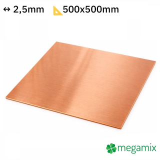Kupferplatte 500x500x2,5 mm