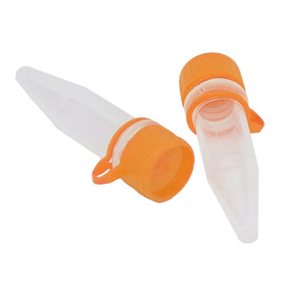 Eppendorf-Röhrchen mit orangefarbenem Verschluss 1,5 ml, Verpackung 50 Stück