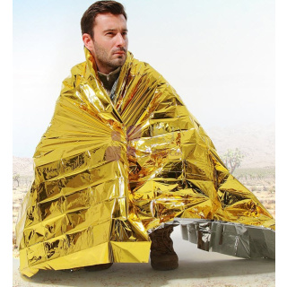 Thermalfolie 160x210cm golden Überlebensrettungsdecke