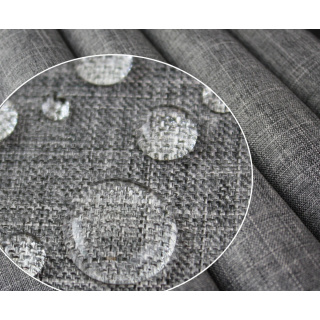 Wasserabweisender Stoff Leinenoptik dunkelgrau 160 cm 0,5 m 210g/m²