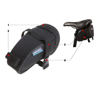 Fahrradtasche unter dem Sattel 18x8,5x10cm für Schlüssel und Telefon